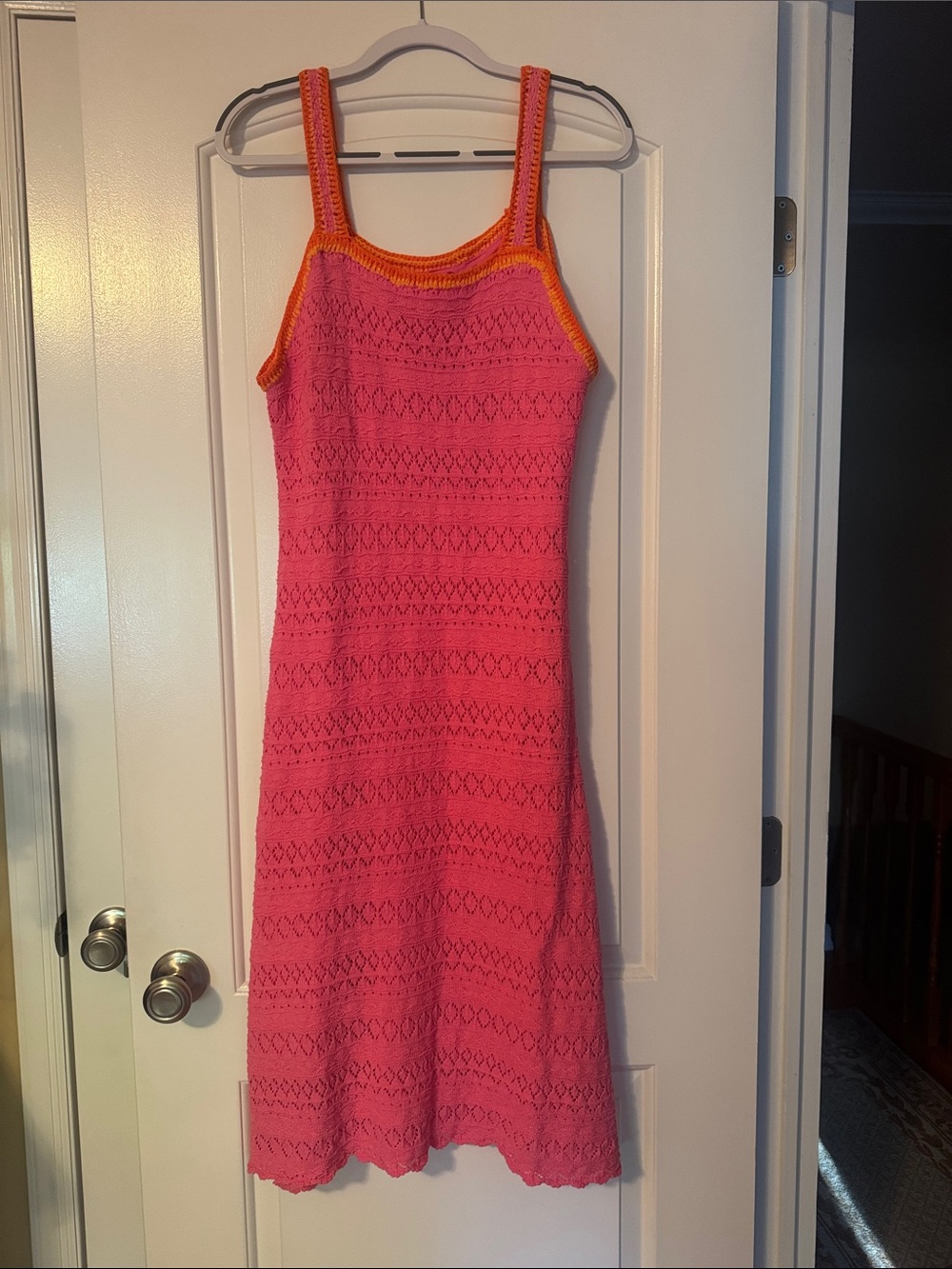 Jessica Simpson Pink Knit Sundress with Orange Trim